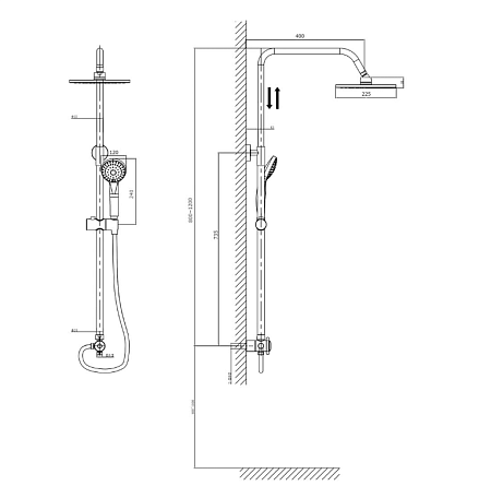 Стойка для душа с верхней лейкой RUSH Bella BL4535-116 хром *1/10