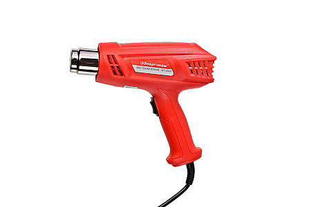 Фен строительный 2000Вт 375-495°С 300-500 л/мин 2 насадки ФТ-2000 ЭНЕРГОМАШ *1/10