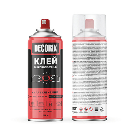 Клей аэрозольный высокопрочный 520 мл/325 г DECORIX  *1/12