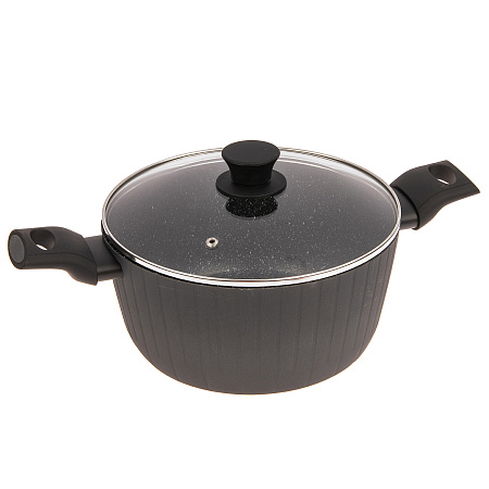 Кастрюля алюм.а/приг. Jarko "Terra" д/ИНДУКЦ.плит 4,4л d24см Стек.кр. JTr-224-11 *1/4