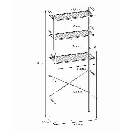 Стеллаж металл. "Атлантик 23" выс.1,67м, шир.0,66м, гл.0,3м, 3 полки Графит арт.СТА23  ГР "ЗМИ" *1