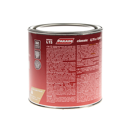 Лак алкидно-уретановый для ступеней лестниц полуматовый 0,75 л PARADE L-15   *6/528
