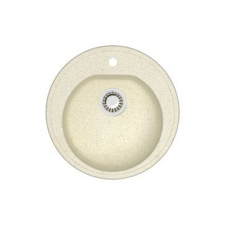 Мойка из искусственного камня круглая бежевая матовая AGATA 3/Q2 (505х191 мм) *1