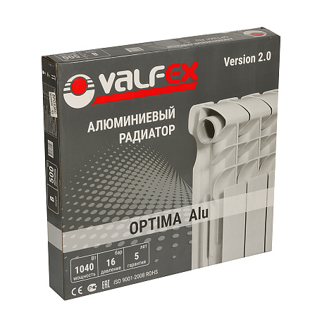 Радиатор отопления алюминий 500/80 8 секц. (1040 Вт) VALFEX OPTIMA Version 2.0 (аналог ЗР026)  *1