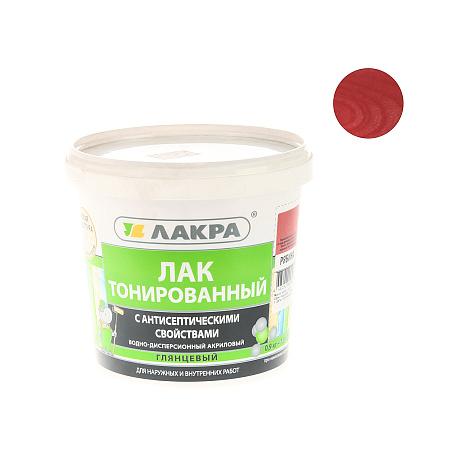 Лак акриловый для наружных и внутренних работ тонированный Рябина 0,9 кг Лакра * 6/432