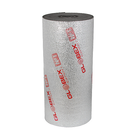 Теплоизоляция для бань и саун GLOBEX 5мм ЛФ (фольгированный ширина 1,0м) Серый *30м