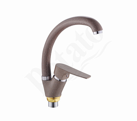 Смеситель для кухни Potato P59222-15 высокий излив (кофейный) *1/10