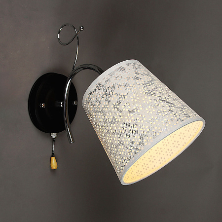 Бра N1944/1W BK+CH E27 1*40Вт (250*280*160)  VERNER LIGHTING *1