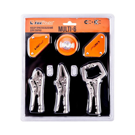 Приспособление для сварки: угольник магнит/клемма магнит/струбцина MULTI-6 FoxWeld*1/12