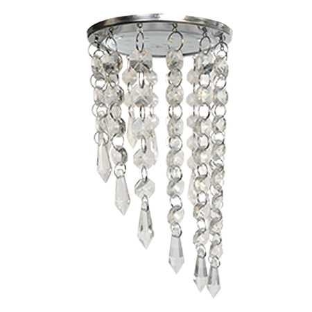 Светильник встраиваемый GX53 H4 5343 Ecola Glass Круг с прод. хруст. прозр/зол ST53RVECB *10/30