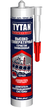 Герметик силиконовый высокотемпературный 280мл черный +315С "TYTAN" 59611 *1/12