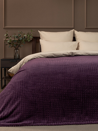 Плед 150*200см фланель жаккард кубики темно-сиреневый FF FNJq PU3 051/1520 NC Absolute *1