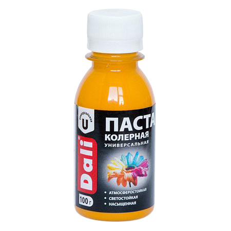 Колер паста золотисто-желтый 0,1 кг ДАЛИ *8/48