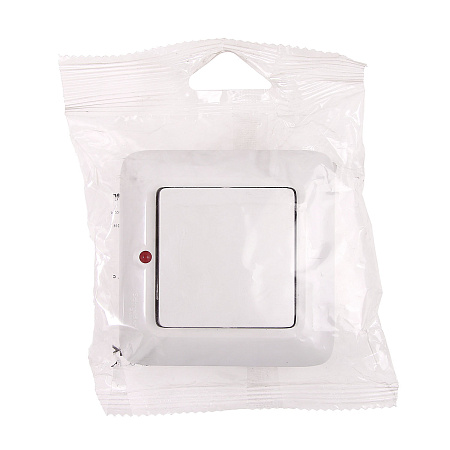 Выключатель "Прима" СП 1кл. белый с подсветкой С16-053  *1/96