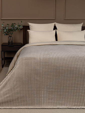 Плед 200*220см фланель жаккард кубики бежевый FF FNJq BE13 005/2022 NC Absolute *1