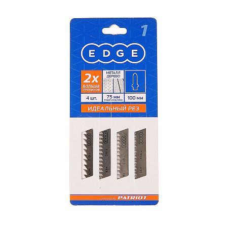 Пилки для лобзика (4шт.) 75мм НАБОР N1 (2метал+2дерев)  EDGE  *1