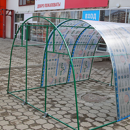 Теплица-каркас 8*3*2м профиль 40*20мм 4 форточки Агроном, шаг дуги 1м (БЕЗ ПОЛИКАРБОНАТА) *1