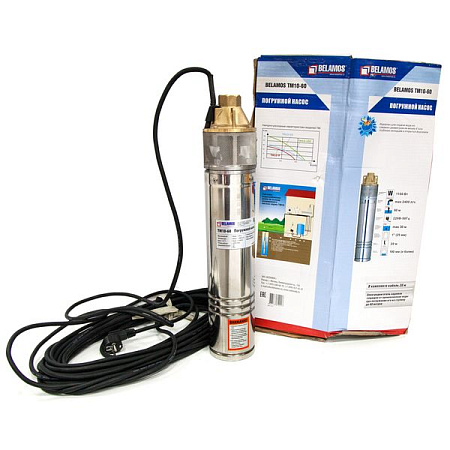 Насос погружной скважинный вихревой шнур20м 1100Вт 2400л/час напор60м BELAMOS ТМ10-60 *1