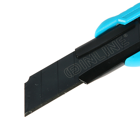 Нож строительный 18мм корпус пластик направл.нерж.сталь 0,8мм автофиксация арт.2013 FINLAND *24/288