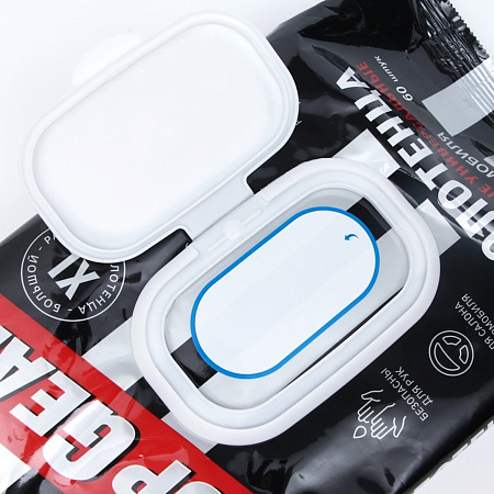 Полотенца влажные №60 XXL автомобильные универсальные с клапаном арт.81289 Top Gear