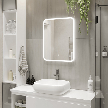 Зеркало /Agata/ "Бруно" 600*800 LED-подсветка, сенсорный выключатель *1