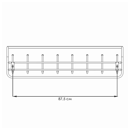 Вешалка настенная с полкой1000х210х280мм Белый ВСП 169 Б ("ЗМИ") *1
