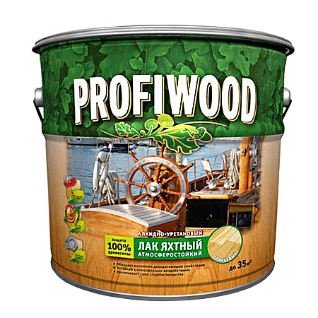Лак алкидно-уретановый яхтный глянцевый 2,4 кг PROFIWOOD *1/6/180