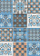 Коврик для ванной ПВХ шир. 65см х15м "V-line" Фотопечать 225PT orange-blue "Преображение" *15