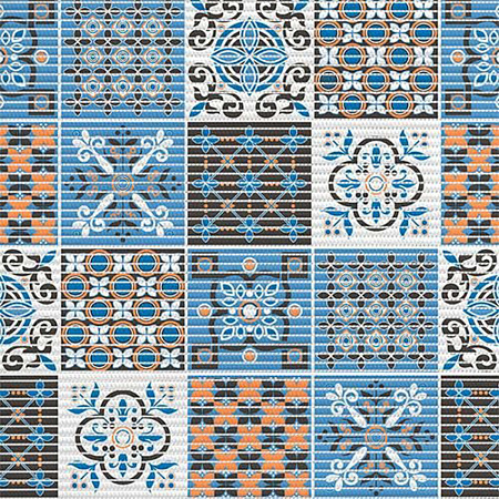 Коврик для ванной ПВХ шир. 65см х15м "V-line" Фотопечать 225PT orange-blue "Преображение" *15