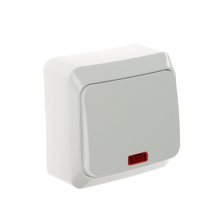 Выключатель "Этюд" ОП 1кл. белый с подсветкой ВА10-005В *10/25