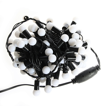 Гирлянда Нить 10м 100LED Шарики d=1,5см бел-син мигает т/нить 220V IP44 1080045 *1/50