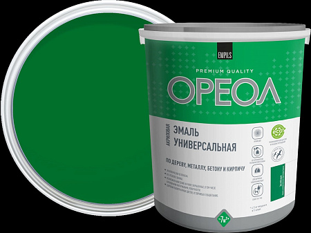 Эмаль акриловая зеленая 1 кг Ореол *1/6/336