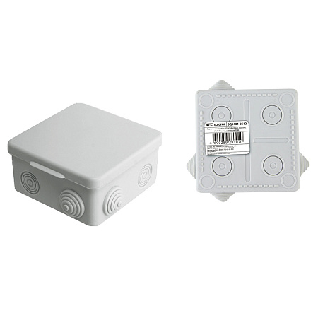 Коробка распаячная 7 вх. ОП 80х80х50мм  IP54 TDM SQ1401-0512 инд. штр-код *10/100