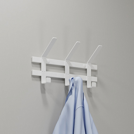 Вешалка настенная "Торонто 3" 364х174х91мм 3крючка Белый ВНТ3 Б ("ЗМИ") *1