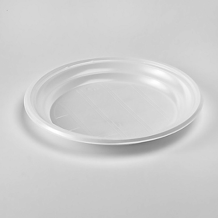Одноразовая тарелка мелкая d165мм "ПолиЭр" *100/2400