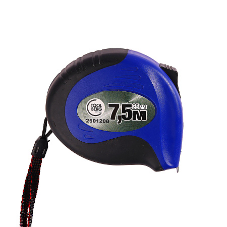 Рулетка  7,5м х25мм резино-пластик. корпус стальная лента фиксатор арт.2501208 T4Р *1/6/60