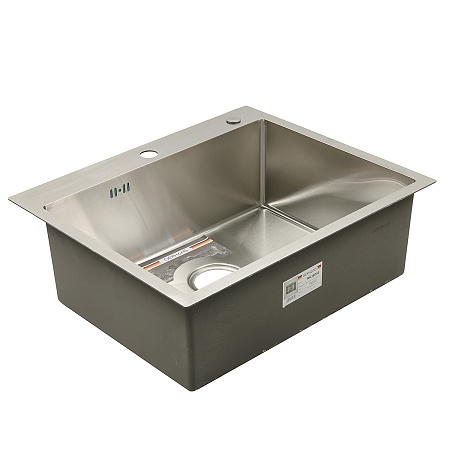 Мойка нерж. врезная 600х500х220мм толщ.1мм, с сифоном, отв. под смеситель, GERHANS *1/5