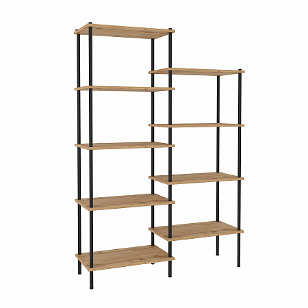 Стеллаж металл. "НеШкаф 49" 1695х365х1080мм 5 полок+ 4 полки Дер./Черный ССНШ 49 Ч "ЗМИ" *1