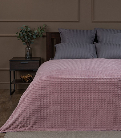 Плед 150*200см фланель жаккард кубики розовый 15-1906 FF FNJq PI5 Texrepublic *1