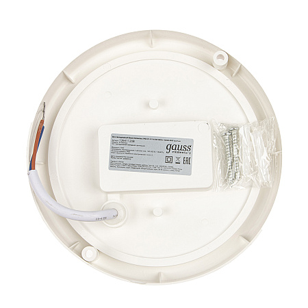 Светильник накладной светодиодный 8Вт 4.0К 680Лм IP65 D140*51 круг белый ЖКХ Gauss 126411208*1/40