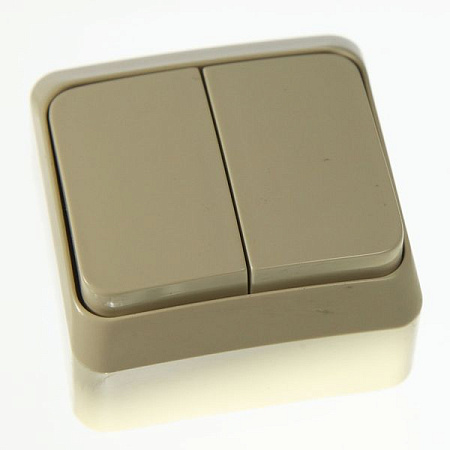 Выключатель "Этюд" ОП 2кл. кремовый с подсветкой ВА10-006К *10/25