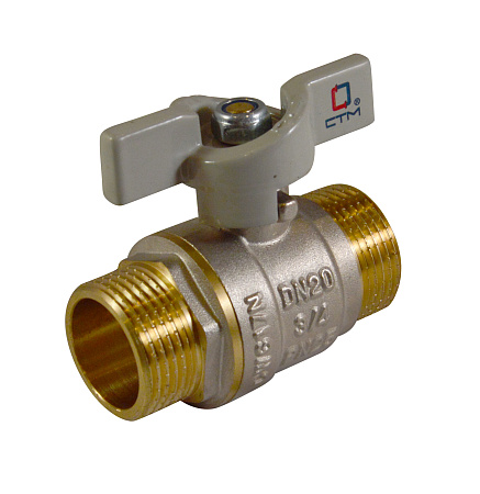 Кран шаровый 1/2" (Ø15) П/П бабочка СТМ (СТАНДАРТ) CWMMB012 (аналог ЗФ770) *1/25/200