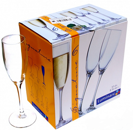 Набор бокалов стекло "Signature" 170мл 6шт д/шамп. Н8161 "Luminarc" *1/4