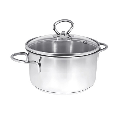 Кастрюля нерж. "Наше не заржавеет!" 1,9л d16см термораспред. дно, Стекл. кр. Н-1609ДСП4  *1/4