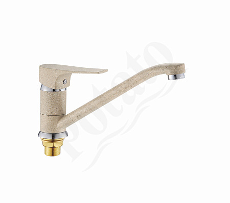 Смеситель для кухни Potato P49222-9 длинный излив (кремовый) *1/10