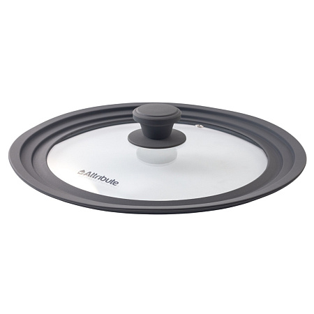 Крышка д/сковороды, кастрюли Стекл. с силикон.ободом,с пароотв.Универ.d24,26,28см Сил.р.ALA003*1/12