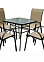 Набор дачной мебели "Кингстон" (стол квадратный (стекло) + 4 кресла (до 95кг)   *1/4