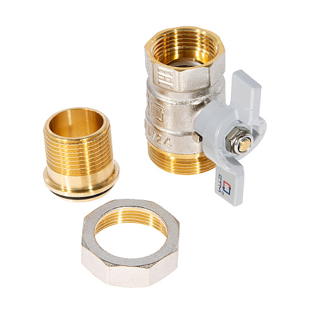 Кран шаровый 3/4" (Ø20) М/П бабочка с американкой СТМ (СТАНДАРТ) CWAFM034 (аналог ЗФ783) *1/15/90