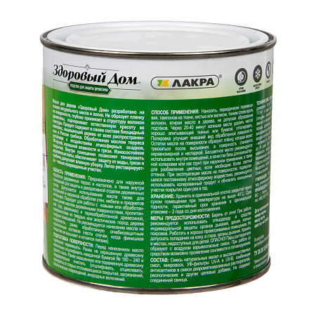 Масло для террас и деревянных полов Здоровый Дом Дуб 0,75 л *1/6/528