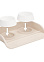 Миски для животных пластм. 2-е ёмкости на ПОДДОНЕ 410х300х60мм Бежевый М8631 *1/10